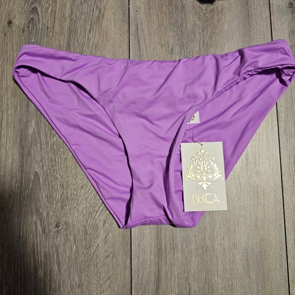 Becca Swim Women'sâSmoothies Eclipse purple Surf Rider Medium Panties NWT
